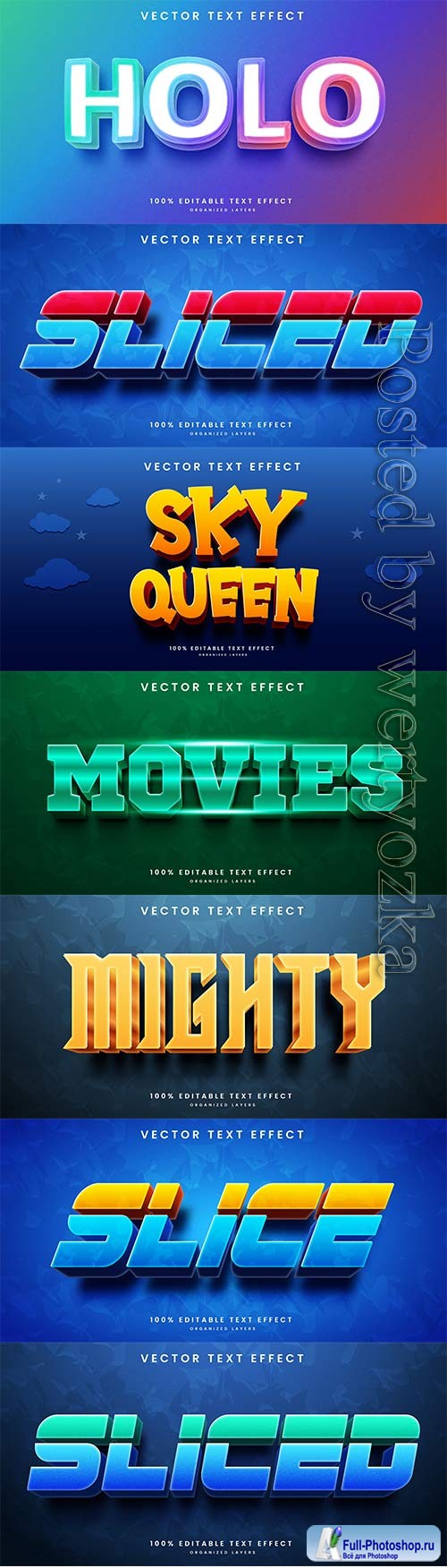 3d editable text style effect vector vol 745