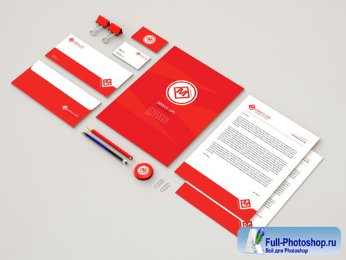 Red Branded Stationery and Accessories Mockup