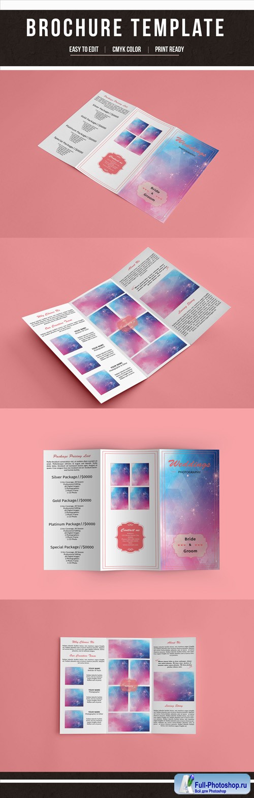 Photography Brochure Layout with Pink Accents