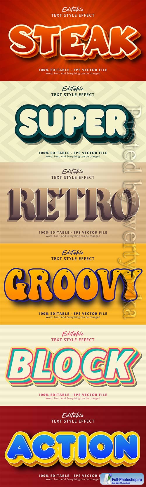 3d editable text style effect vector vol 770