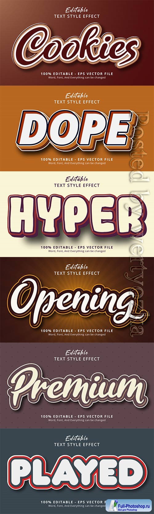 3d editable text style effect vector vol 771