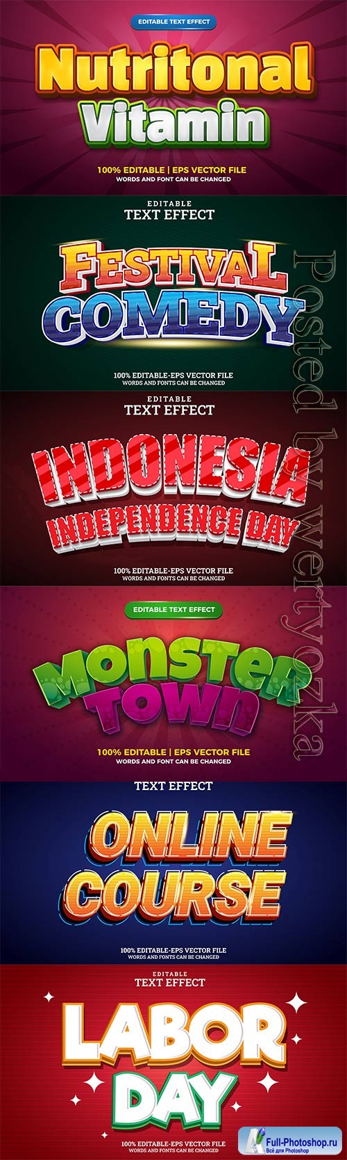 3d editable text style effect vector vol 769