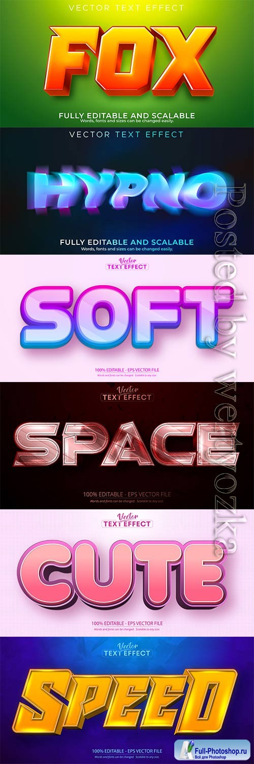 3d editable text style effect vector vol 763