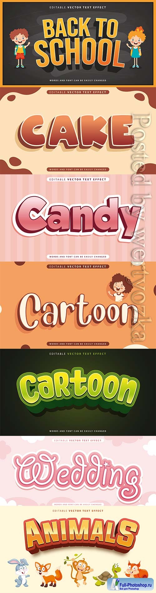 3d editable text style effect vector vol 812