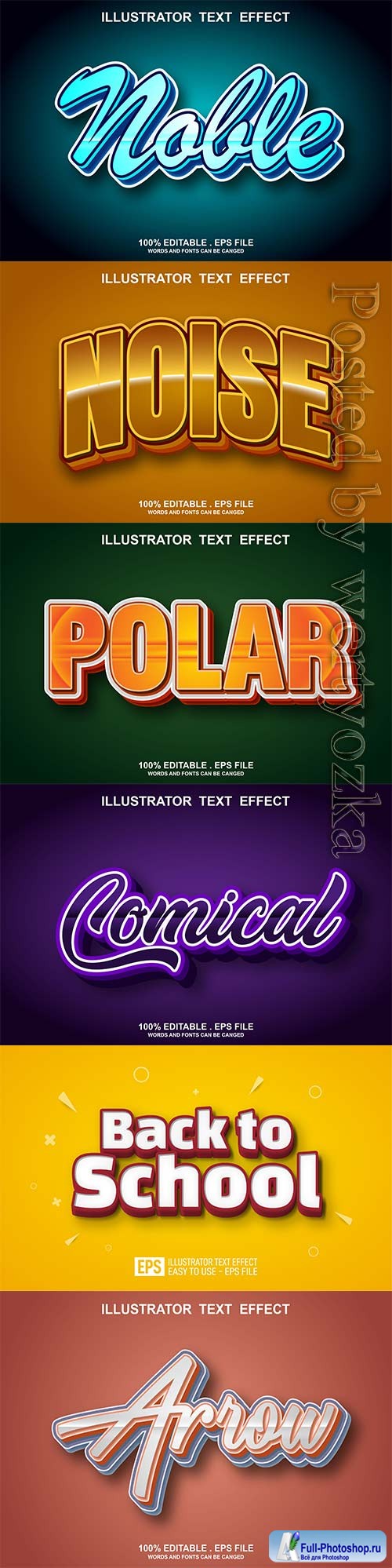 3d editable text style effect vector vol 808