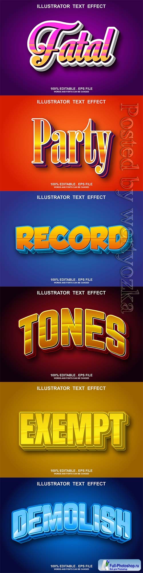 3d editable text style effect vector vol 802