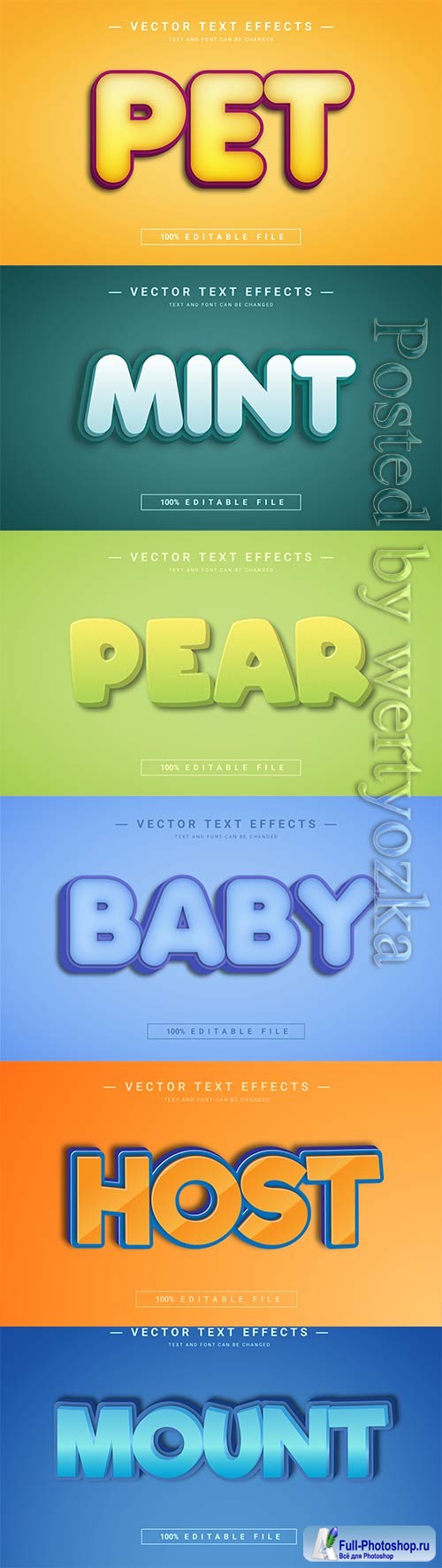 3d editable text style effect vector vol 795