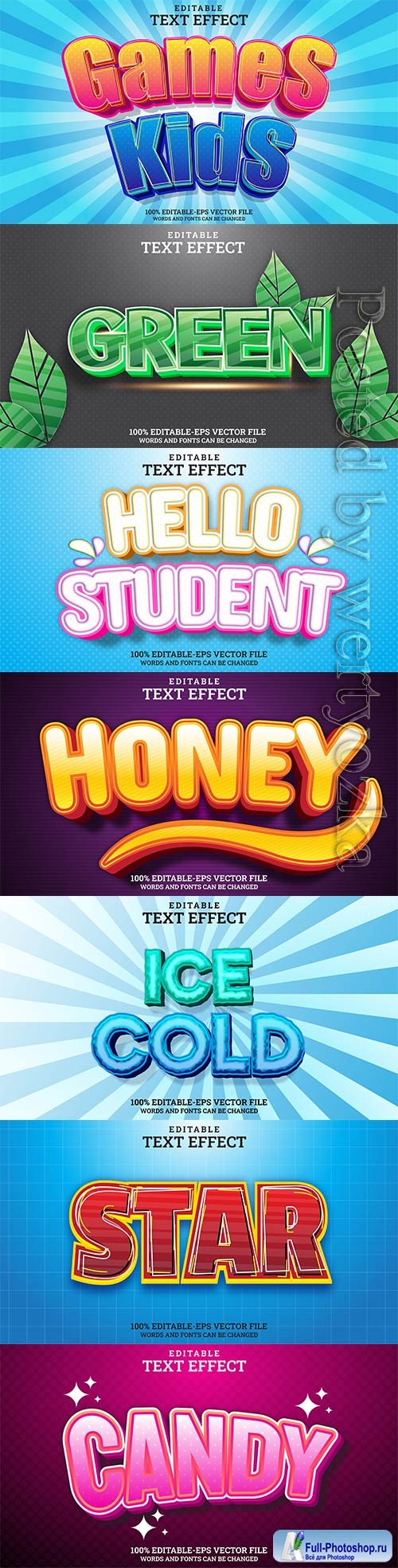 3d editable text style effect vector vol 787