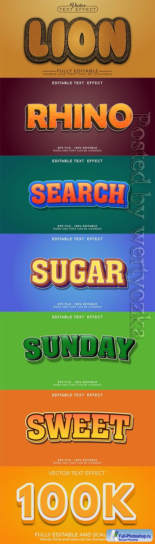 3d editable text style effect vector vol 783