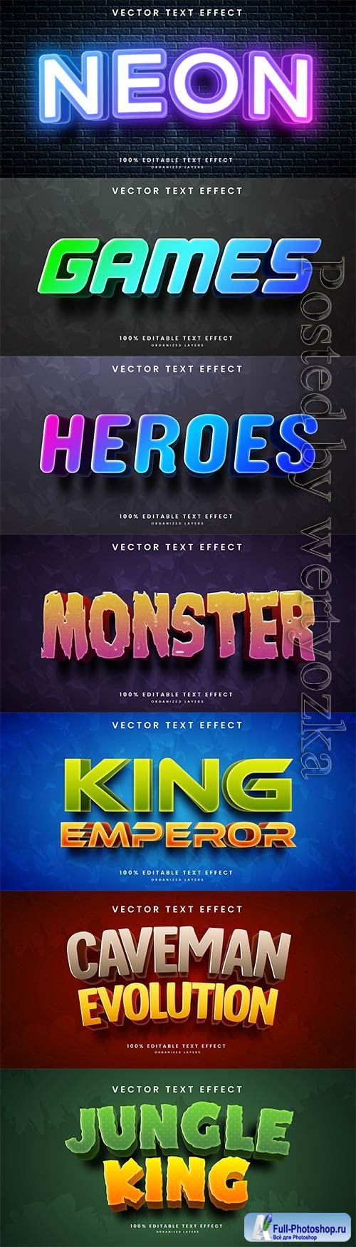 3d editable text style effect vector vol 778