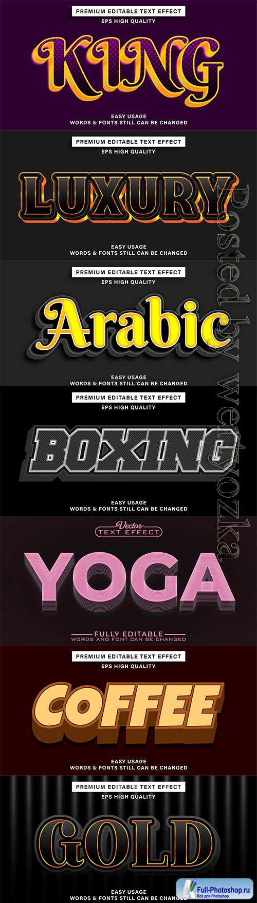 3d editable text style effect vector vol 837