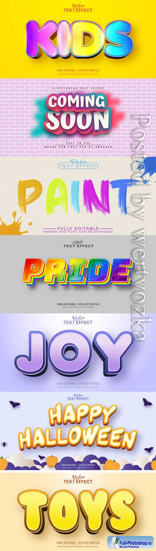 3d editable text style effect vector vol 836