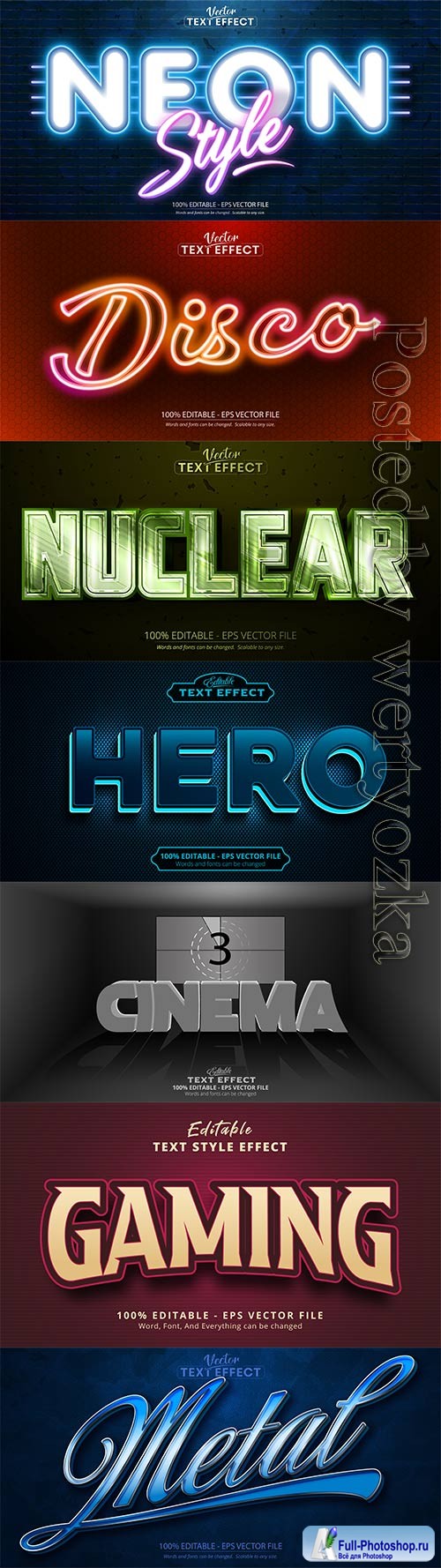 3d editable text style effect vector vol 834