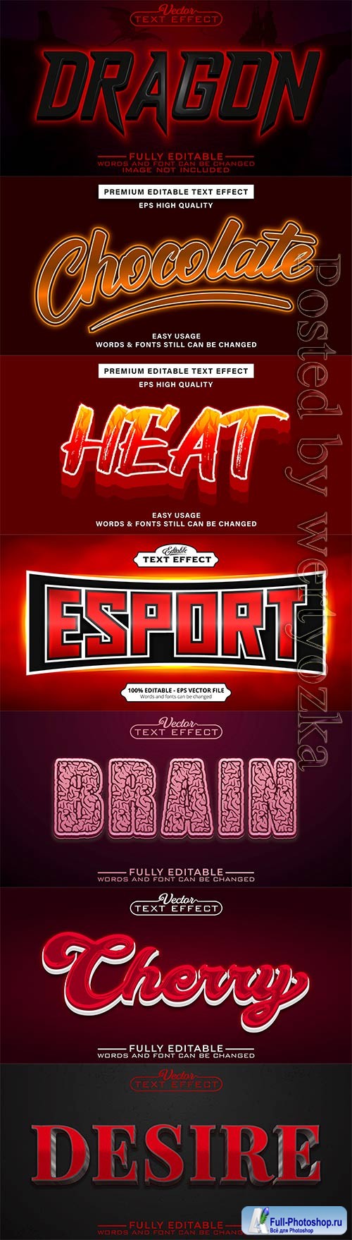 3d editable text style effect vector vol 835