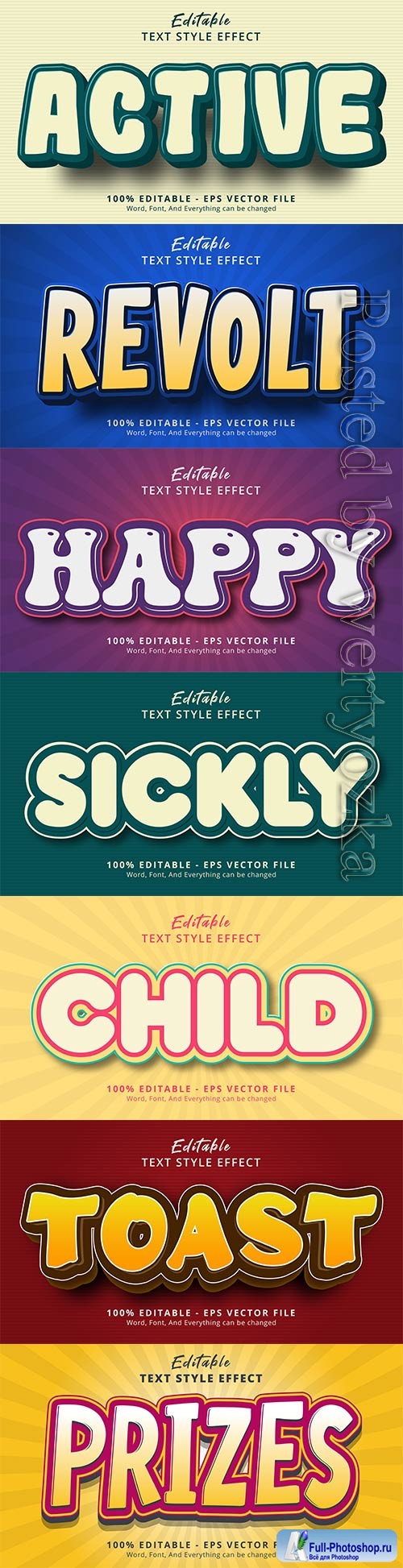 3d editable text style effect vector vol 833