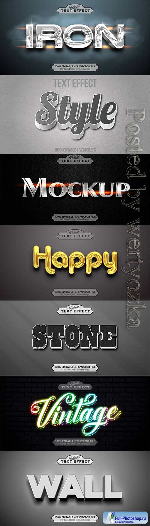 3d editable text style effect vector vol 828