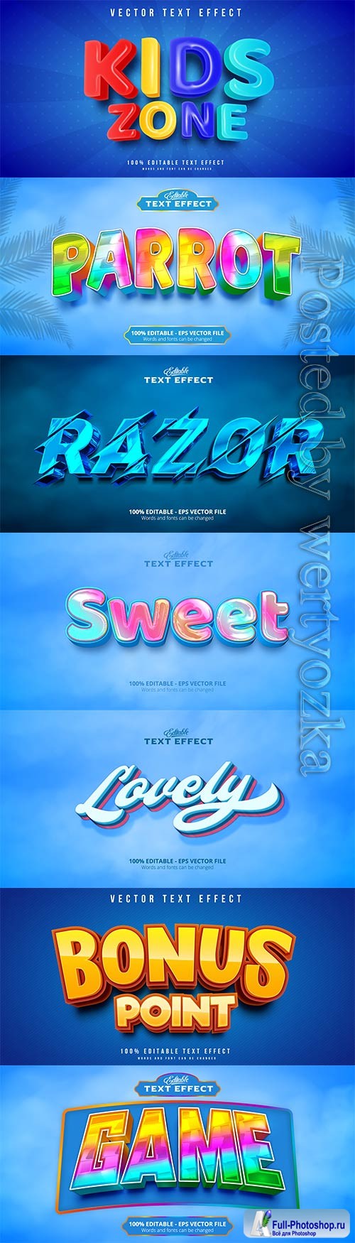 3d editable text style effect vector vol 830