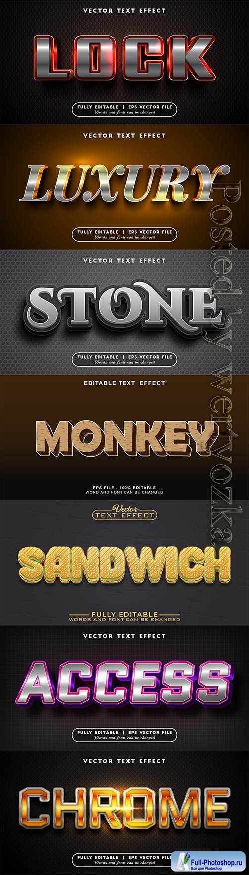 3d editable text style effect vector vol 822