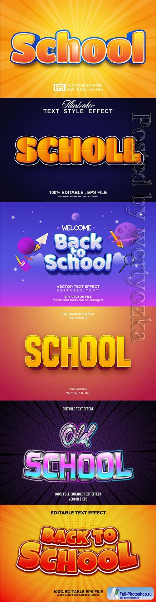 Back to school editable text effect vol 18