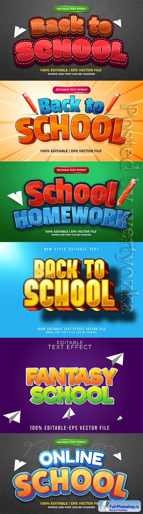 Back to school editable text effect vol 16