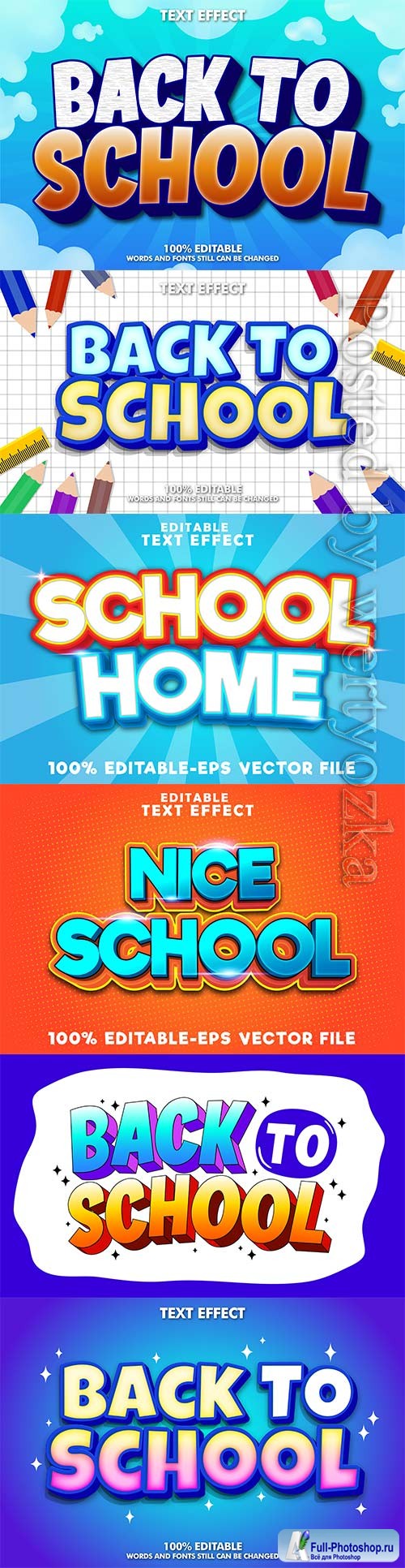 Back to school editable text effect vol 15