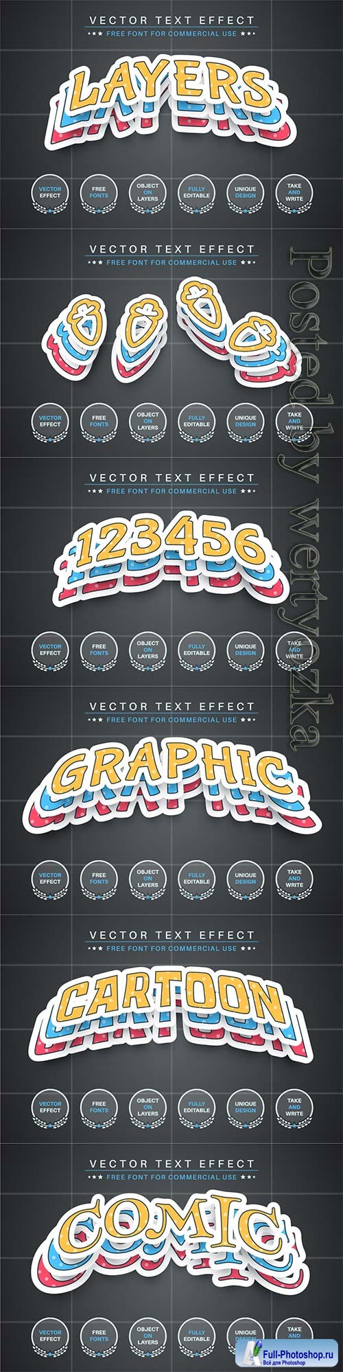 Set sticker - editable text effect, font style vol 2