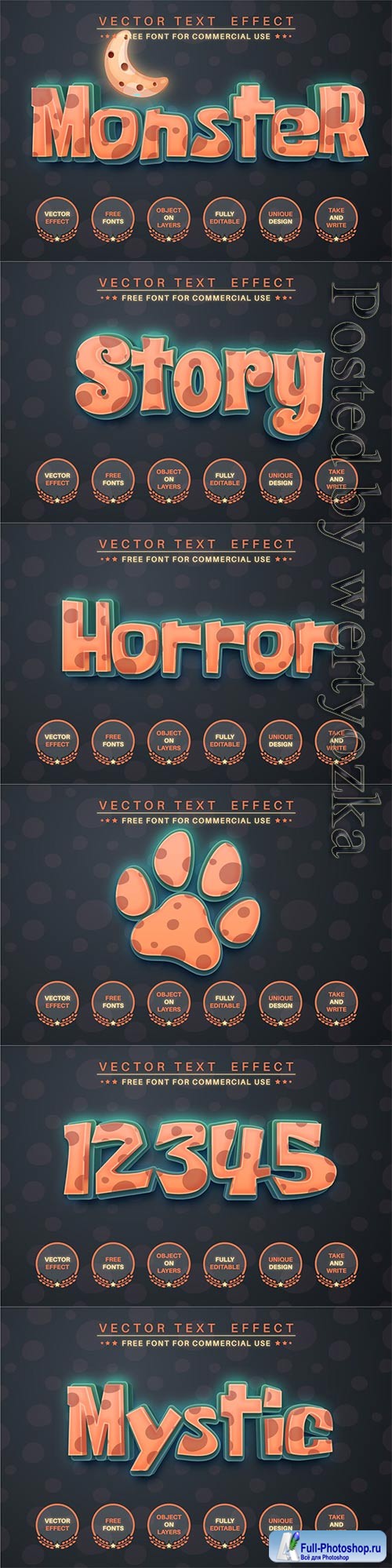 Halloween Monster - edit text effect, font style