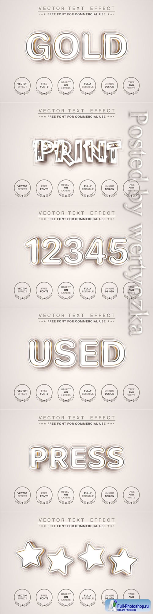 Gold line - editable text effect, font style