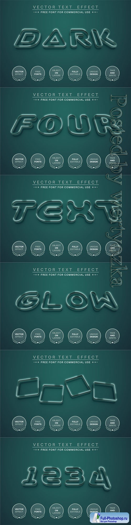 Dark green - editable text effect, font style