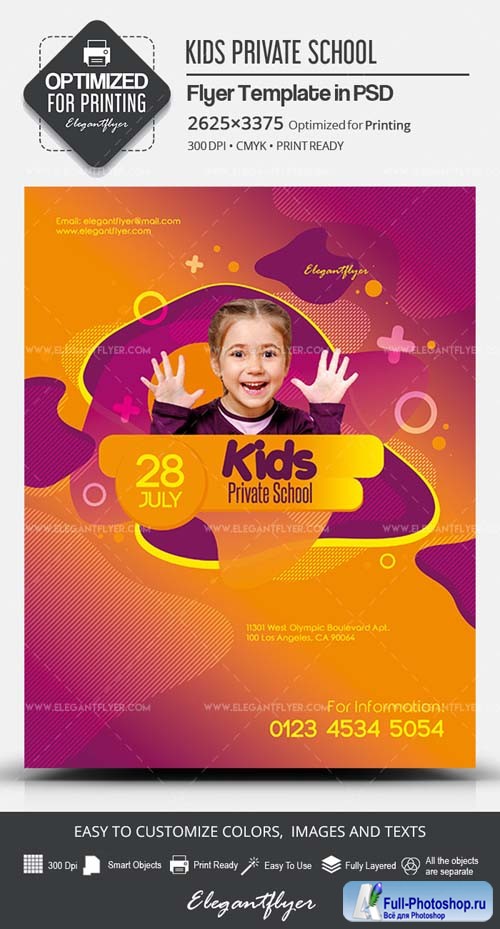 Kids Private School PSD Flyer