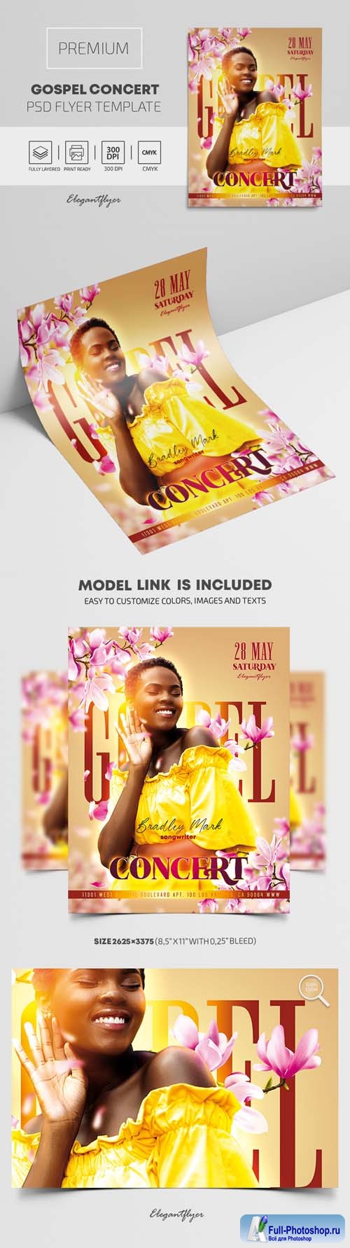 Gospel Concert Premium PSD Flyer Template