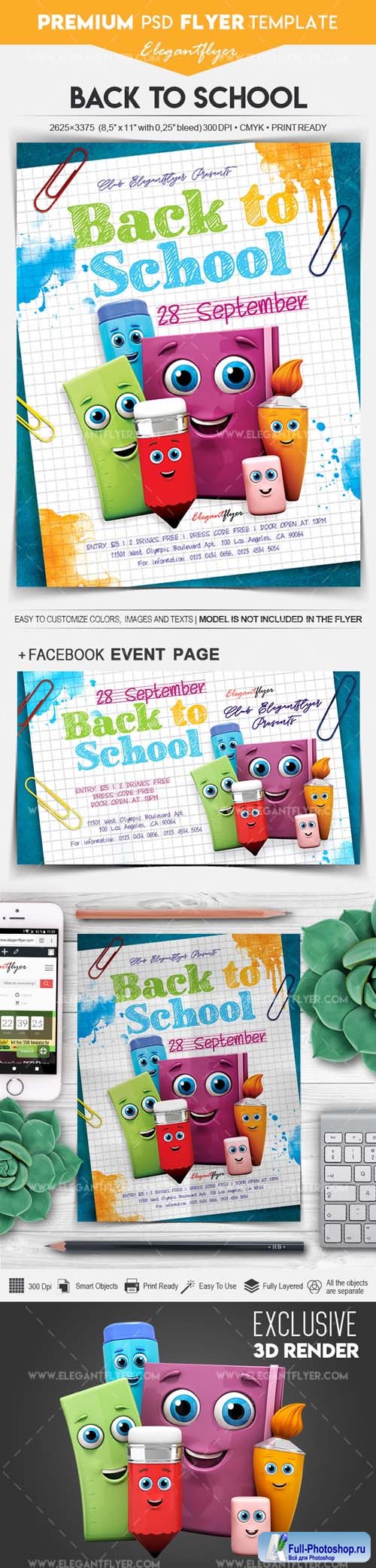 Back to School Flyer PSD Template vol 7