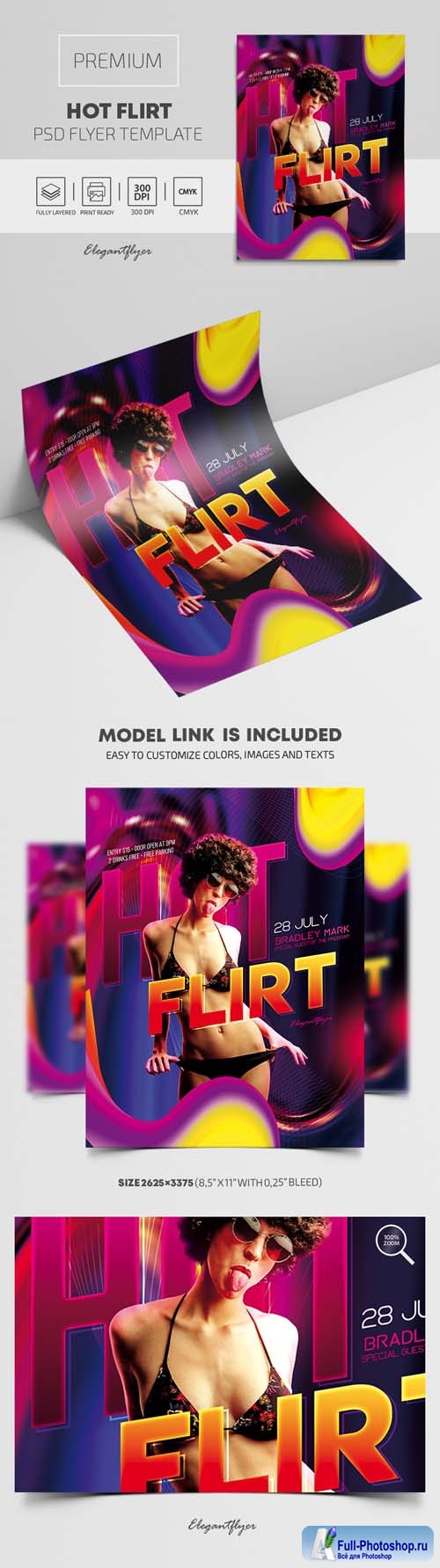 Hot Flirt Party Premium PSD Flyer Template