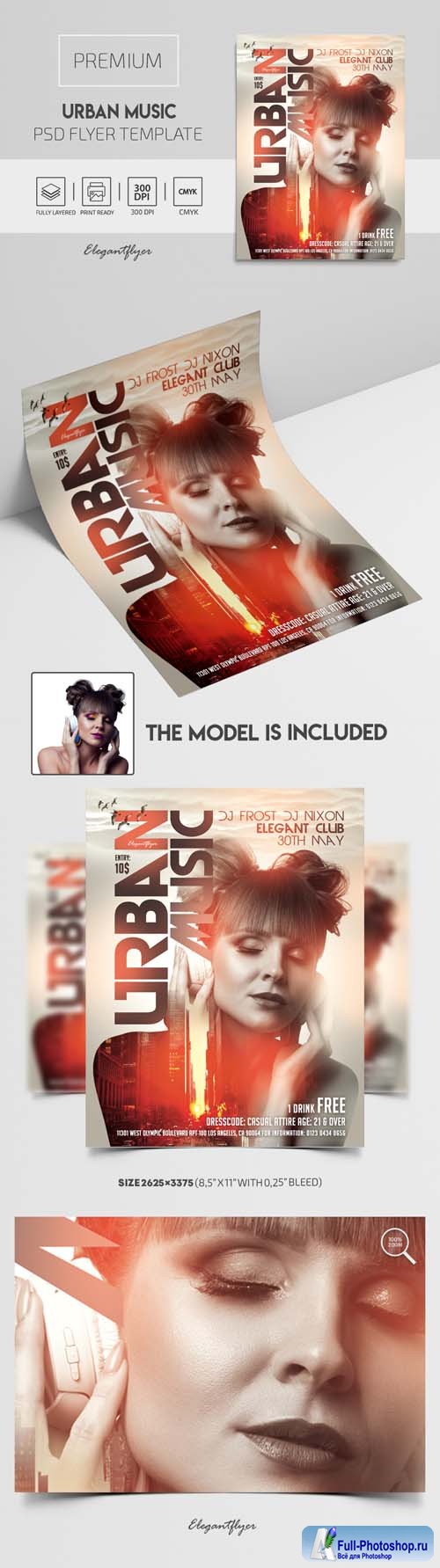 Urban Music Premium PSD Flyer Template