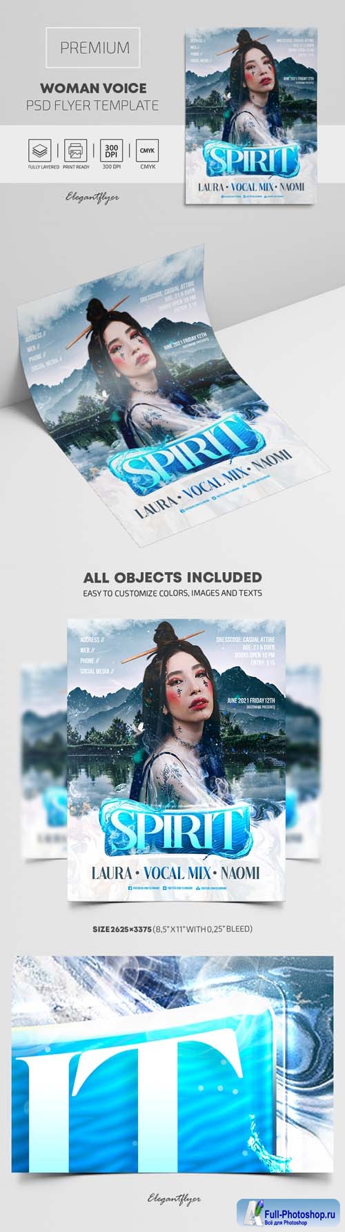 Woman Voice Premium PSD Flyer Template