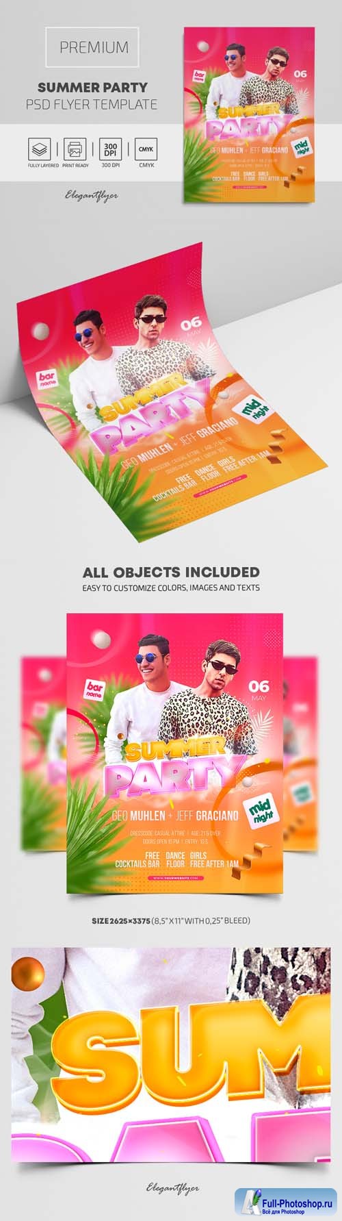 Summer Party Premium PSD Flyer Template