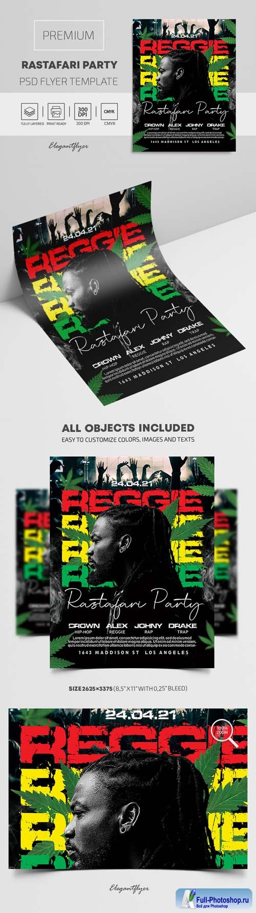 Rastafari Party Premium PSD Flyer Template