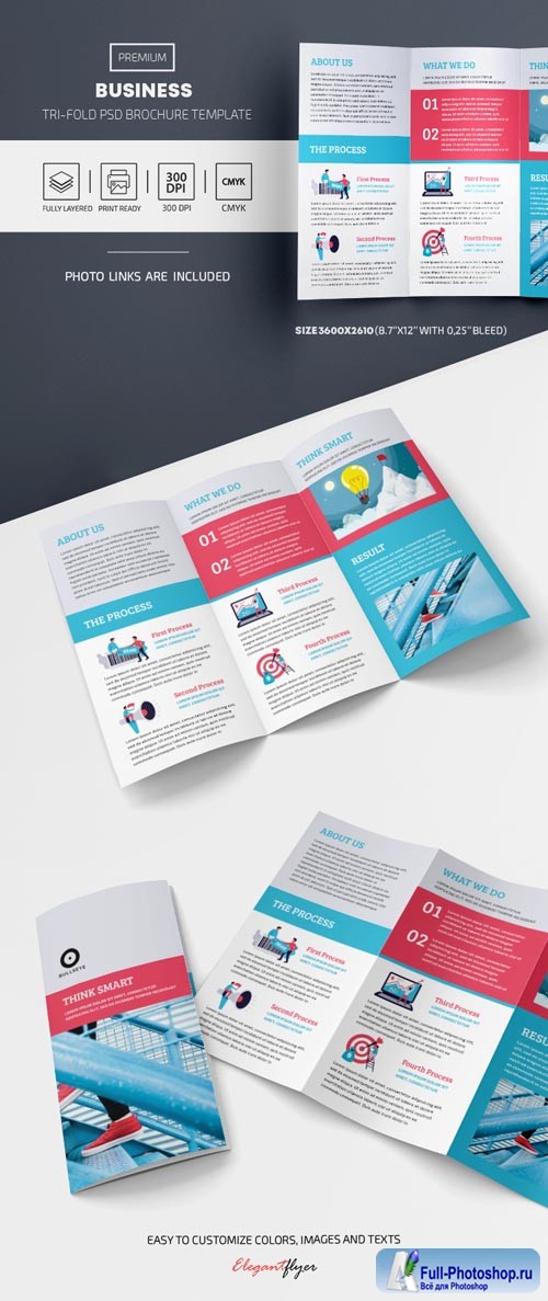 Business Tri Fold Brochure PSD Template