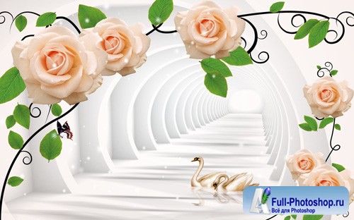 3d modern floral background wall
