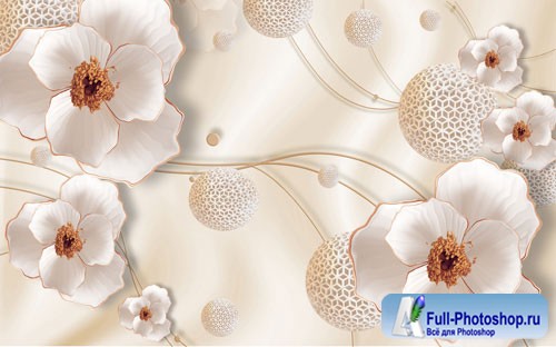 3d small fresh jewels floral background wall
