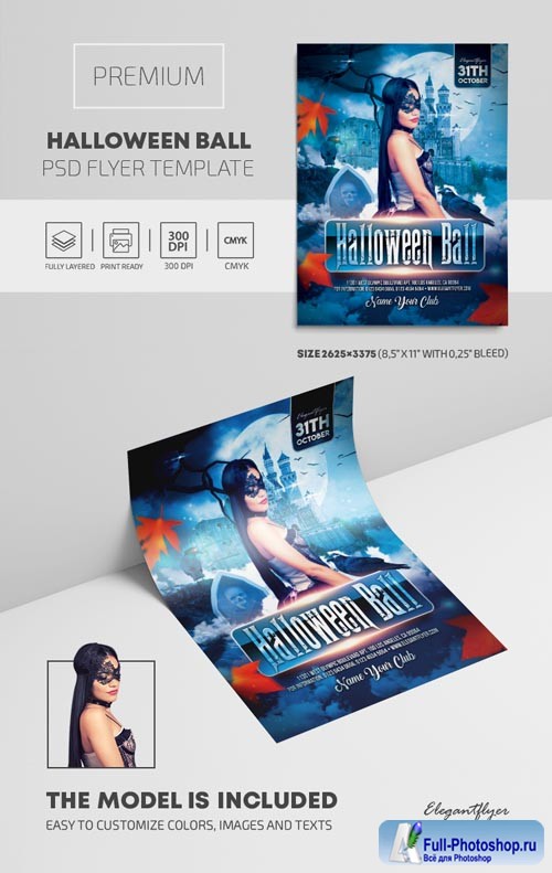 Halloween Ball Premium PSD Flyer Template