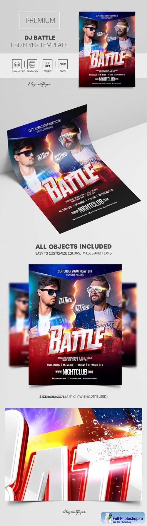 DJ Battle Premium PSD Flyer Template