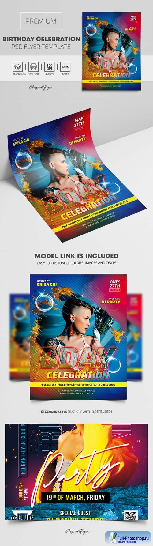 Birthday Celebration Premium PSD Flyer Template