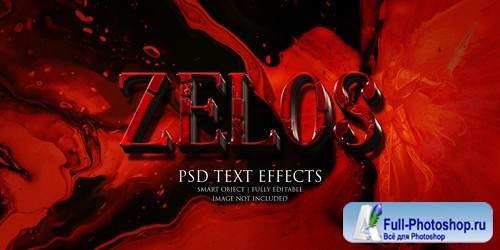 Zelos text effect Premium Psd