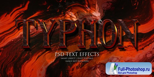 Typhon text effect Premium Psd