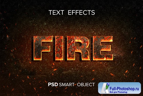 Fire text effect photoshop with flying spark Premium Psd