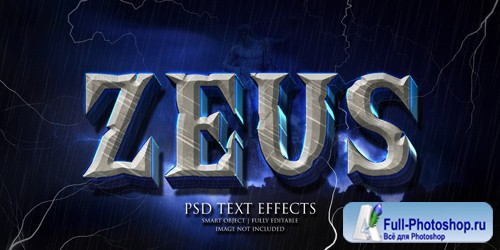 Zeus text effect Premium Psd