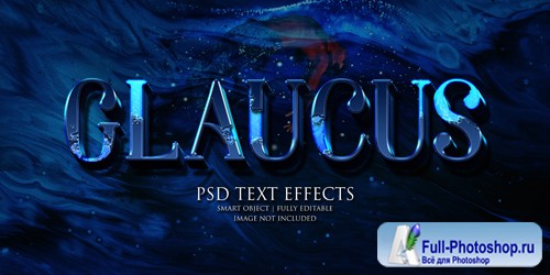 Glaucus text effect Premium Psd