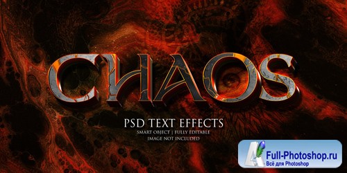Chaos text effect Premium Psd