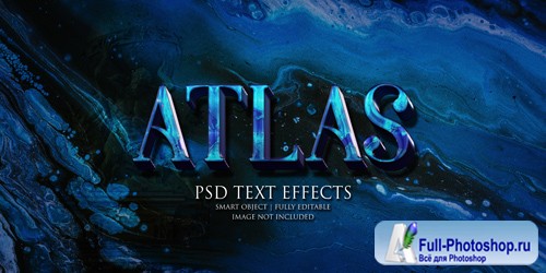 Atlas text effect Premium Psd